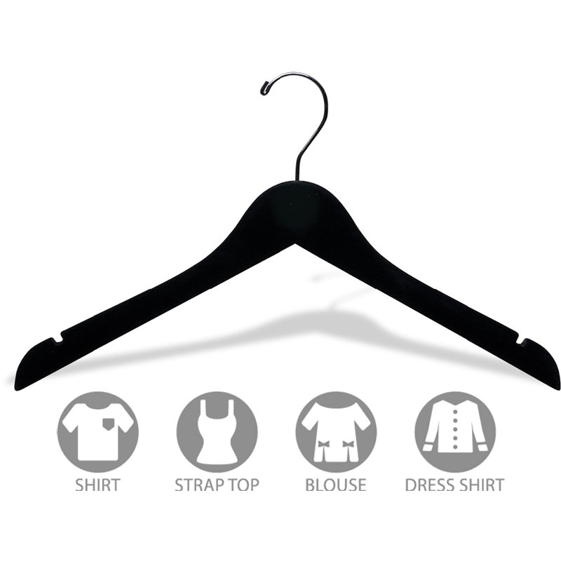 Cintre supérieur antidérapant avec crochet pivotant pour robe / chandail / chandail