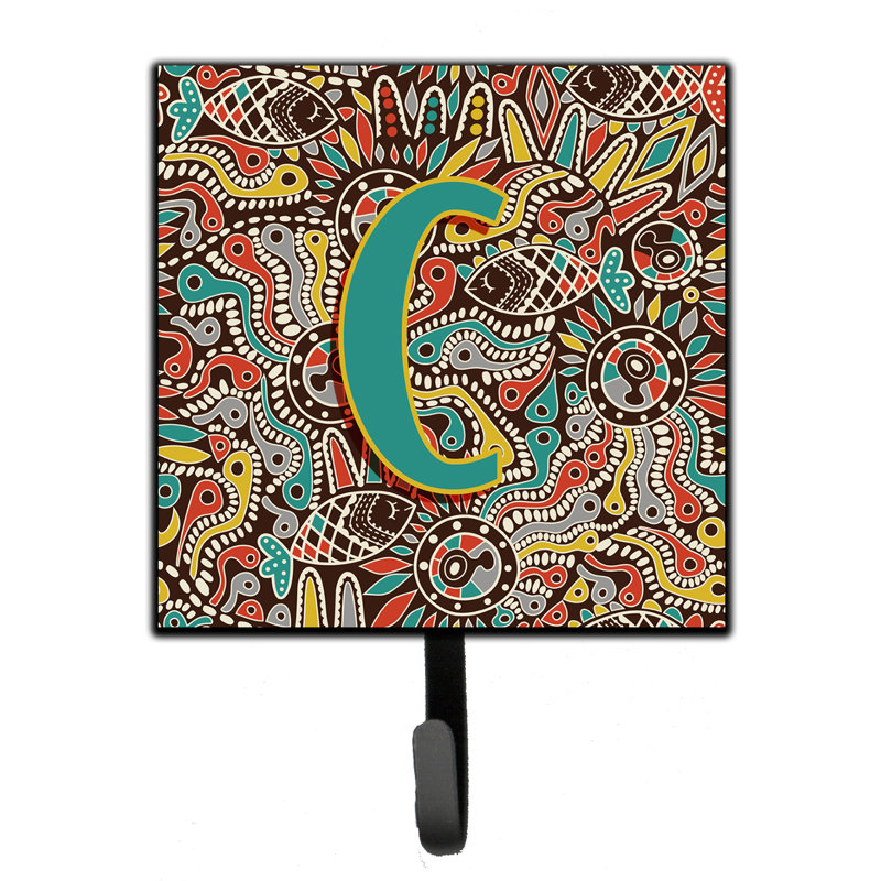 Porte-laisse et crochet mural rétro tribal, C
