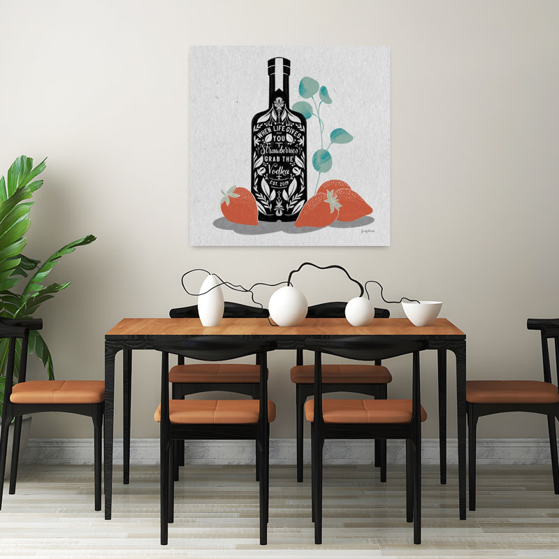Art contemporain vodka avec alcool noir, H 32 po x l 32 po