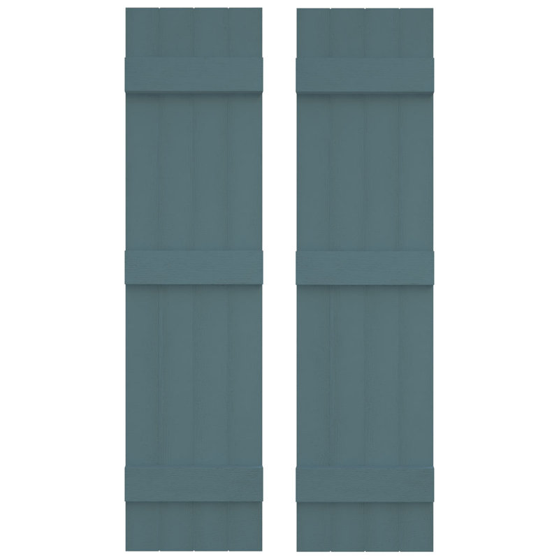 Builders Edge, volets sur mesure TailorMade jointés, volets Board-n-Batten, avec volets à volets, Bleu Wedgewood, 72"