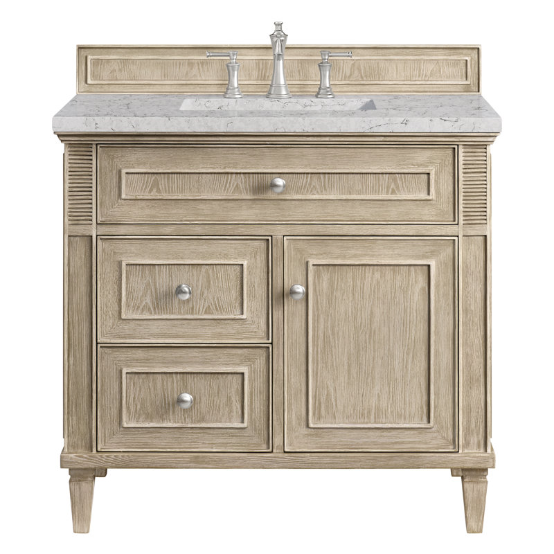 Lorelai 36'' W Single Vanity, Eternal Jasmine Pearl, Whitewashed Oak, 8" Widespread