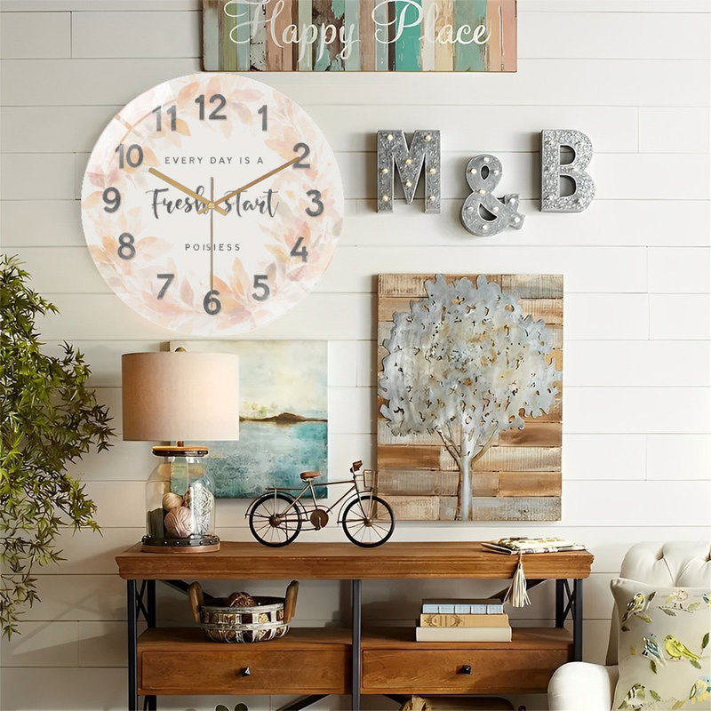Horloge murale florale aquarelle