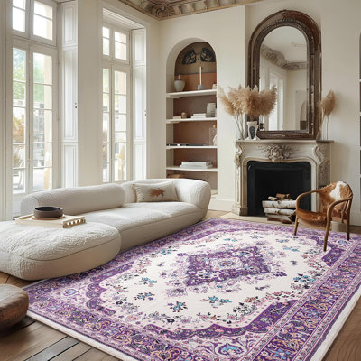 Delcine Washable Floral Indoor Rug