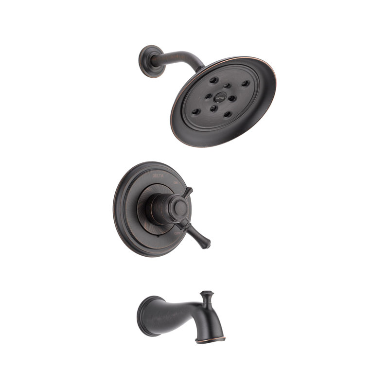 Robinet de baignoire et douche avec contrôleur, Bronze frotté à l'huile