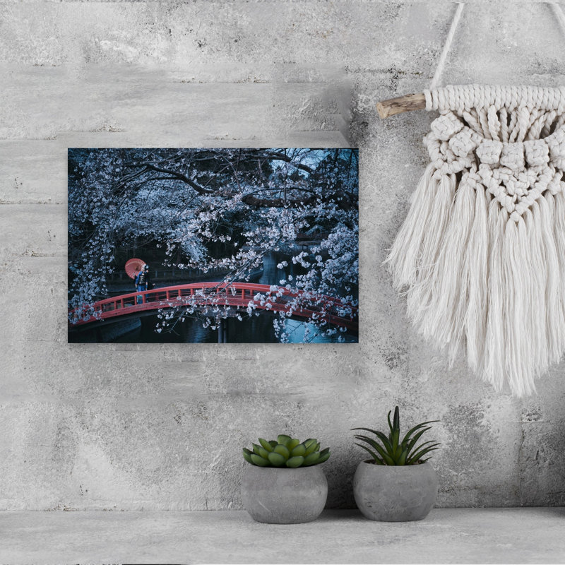 Art mural de Sakura Bridge Serenity, H 18 po x l 12 po