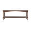Table basse 47 x 22 x 18,5 po en bois brun rustique avec pieds en spirale tournés et tablette inférieure