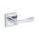 Wyndcliff Privacy Lever with Stepped Square Rose in Polished Chrome