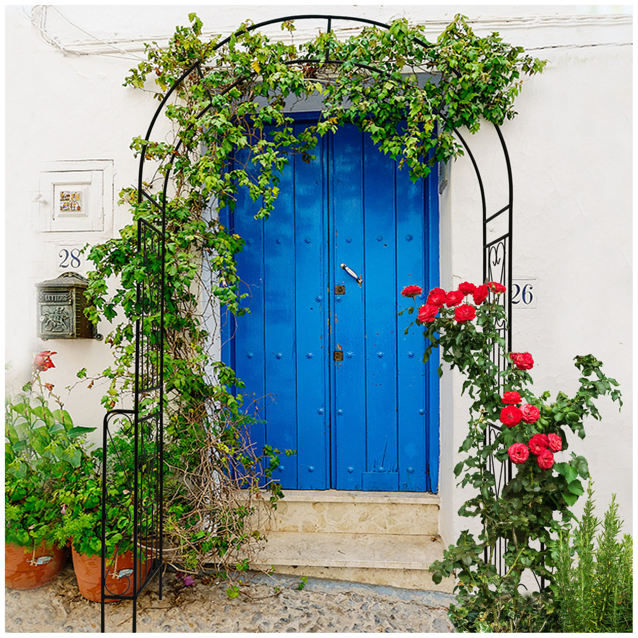 Astoria Grand Metal Garden Arch Garden Arbor Trellis Climbing Plants ...