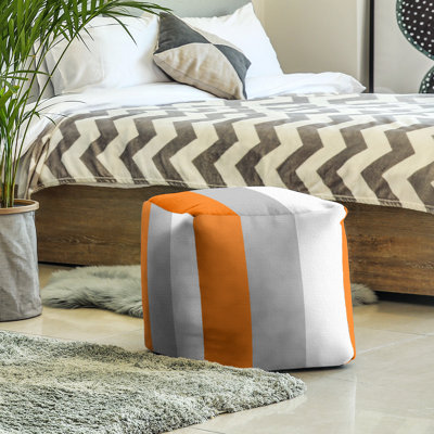 Oklahoma Pistol 13" Wide Square Stripes Cube Ottoman by East Urban Home