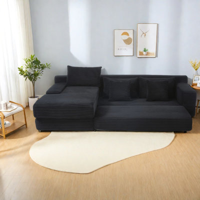 Canapés modulaires peu encombrants, tissu de qualité supérieure, forme en L moderne pour la maison