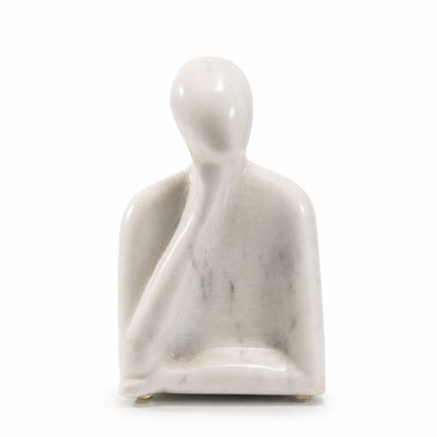Pensadoro White Marble Thinker