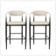 Tabourets de bar en tissu avec pieds en métal, ensemble de 2