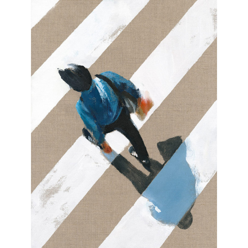 Crosswalk 3 Framed Acrylic Painting Print, White  Framed, 39" H x 30" W