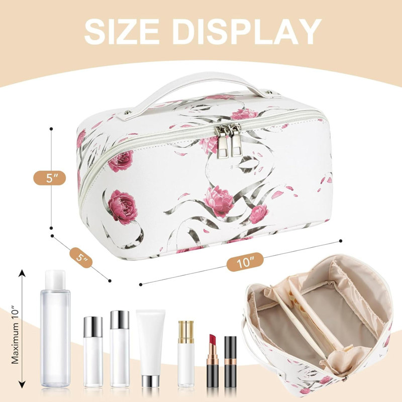 Trousse de voyage pour femme avec trousse de maquillage en polyuréthane