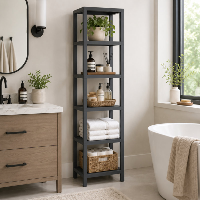 Plastic Modular Shelf Unit 6 Tiers, Grey, 59.94" H x 12.99" W x 15.15" D