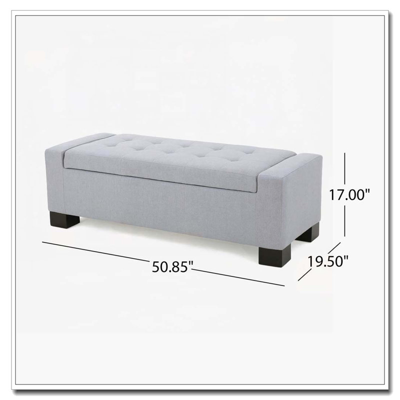 Flip Top Storage Bench, Light Gray
