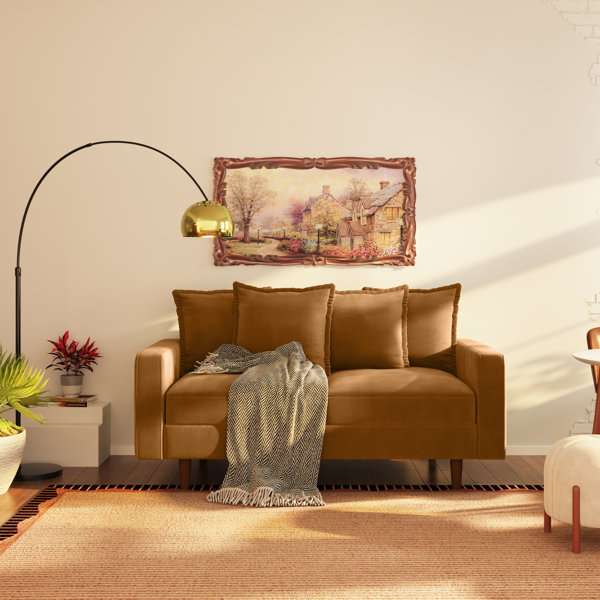 Ebern Designs 57.75'' Velvet Loveseat - Wayfair Canada