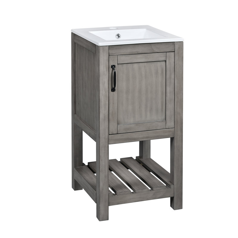 Meuble-lavabo simple 16,3 po avec plateau en céramique