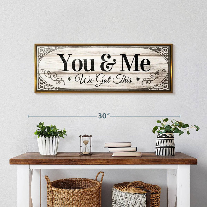 Plaque murale «We Got This Couples», Cadre flottant doré, 28 po x 10 po