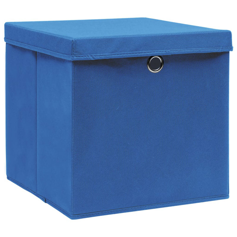 Rebrilliant Fabric Decorative Bin, Navy, 28cm H x 28cm W x 28cm D