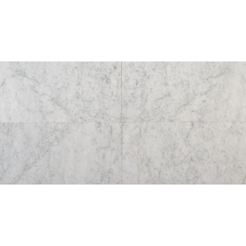 Carrara White 12 in. x 24 in. Polished Marble Floor and Wall Tile