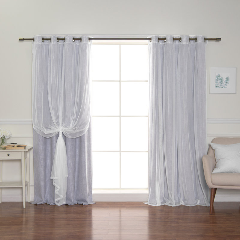 Paire de rideaux occultant Blinni, bleu, L 52 po x L 96 po