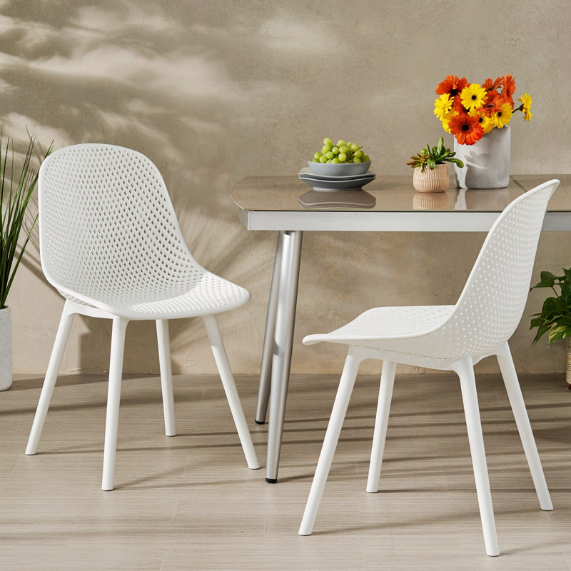 Tabouret d'extérieur 17 po Majram, Blanc