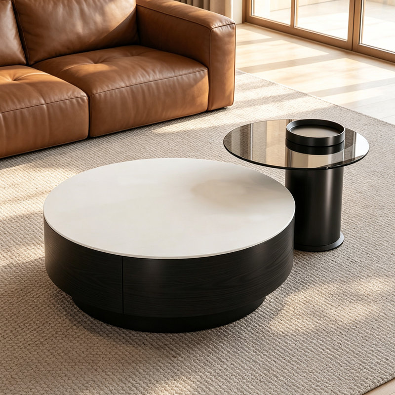 Costa, Black Top/Black Base, 12.99" H x 31.49" W x 31.49" D, Flat