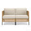 Ensemble de canapé modulaire d'extérieur en osier naturel avec coussins beiges Boho