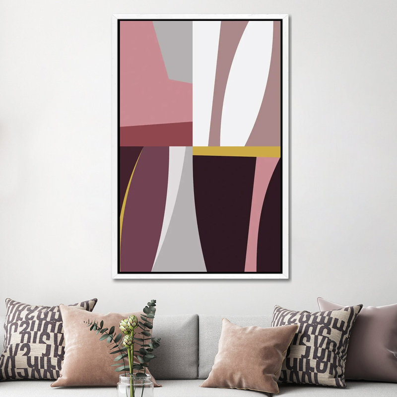 Print on Canvas, Silver/White/Yellow, 152.5 cm H x 101.5 cm W, White Framed