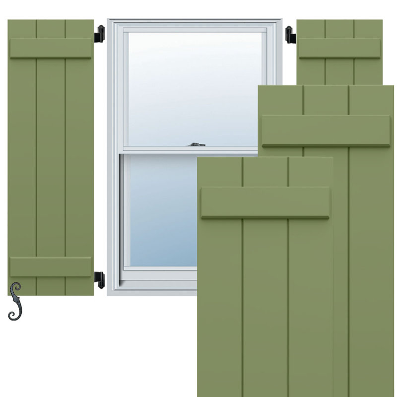 Volets en composite à quatre planches EnduraCore l 21 1/2 po x H 75 po, vert mousse (par paire - quincaillerie non incluse)
