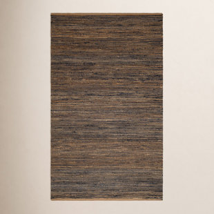 Striped Blue/Natural Handwoven Jute Rug