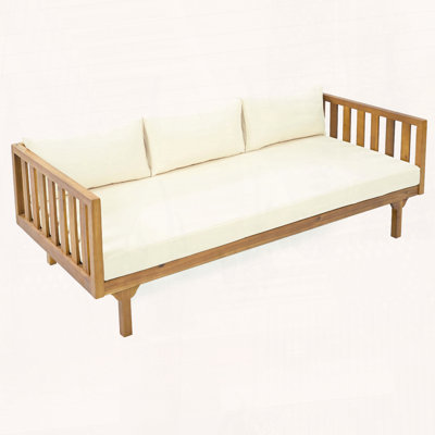 Acacia Wood Daybed with Classic Slat Paneling
