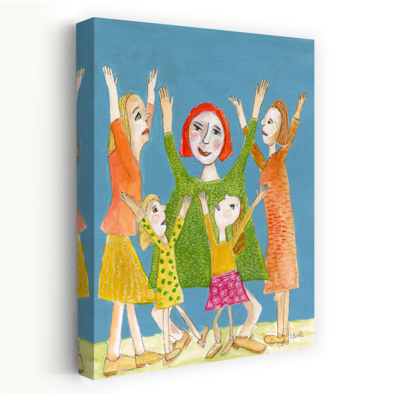 Joyful Women Together Contemporary Wall Art, 48" H x 32" W