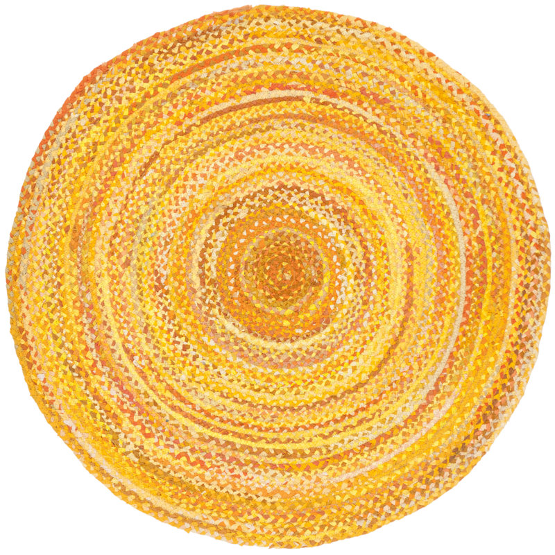 Tapis en coton tissé à la main Eastin, Rond 5 pi