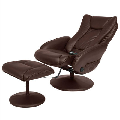 Sturdy Brown Faux Leather Electric Massage Recliner Chair W/ Ottoman -  Red Barrel Studio®, 43105E08FAE74B4A81C88615702A3FFC