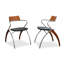 Chaise d'appoint à dossier moyen de couleur noire d'âge moyen (ensemble de 2)-129993755