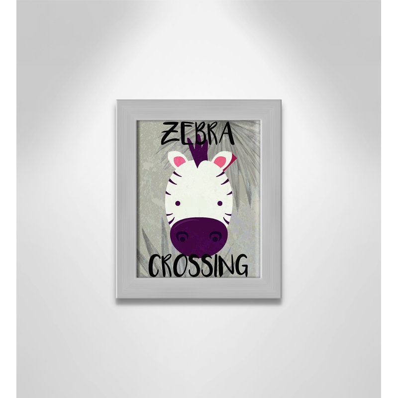Impression sur papier Zebra Crossing, H 10 po x l 8 po x P 0,6 po, Encadré plat argent
