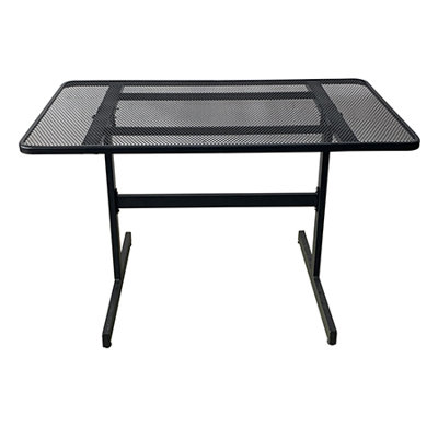 Table d'extérieur pliante en métal noire, 30 po x 48 po