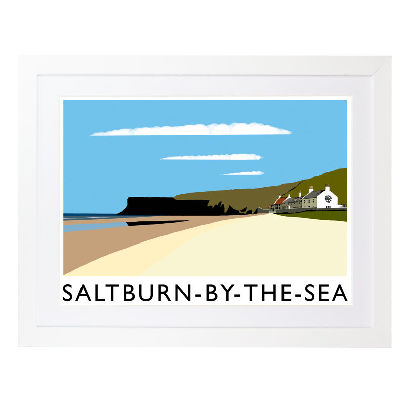 'Saltburn-by-the-Sea 2' by Richard O'Neil - Print, 33.5 cm H x 43.5 cm W x 2.2 cm D, White Wood Frame