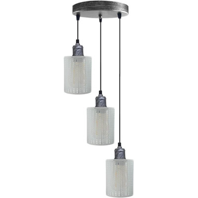 Annaluiza 3 - Light Brushed Silver Pendant