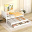 Lit plateforme simple avec lit gigogne et tiroirs, blanc