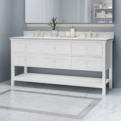 Meuble-lavabo 73 po avec lavabos doubles en céramique
