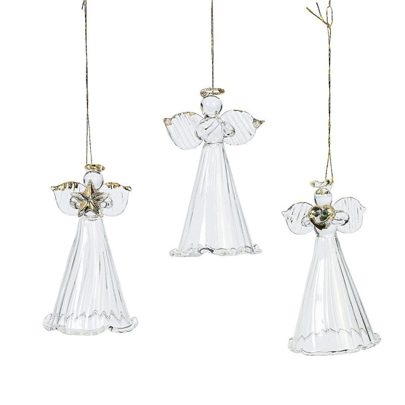 Ensemble de 12 décorations de figurine suspendue ange filé