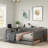 Upholstered Daybed With Storage Shelves, Desk, Charging Station And Trundle-928146525