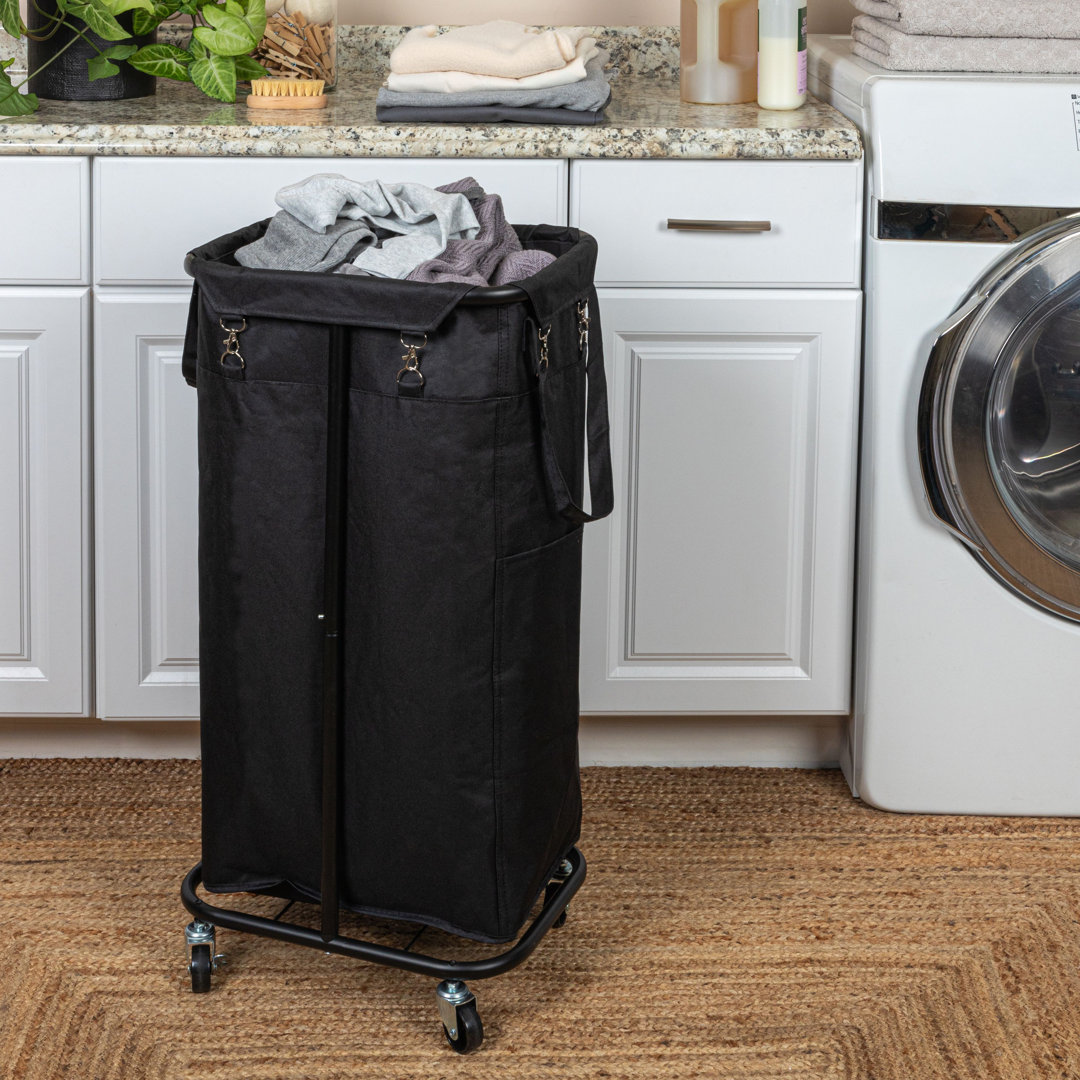 Metal Rolling Laundry Hamper with Handles Household Essentials