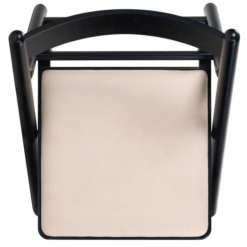 JACIE LINEN SEAT FOLDING CHAIR, Black