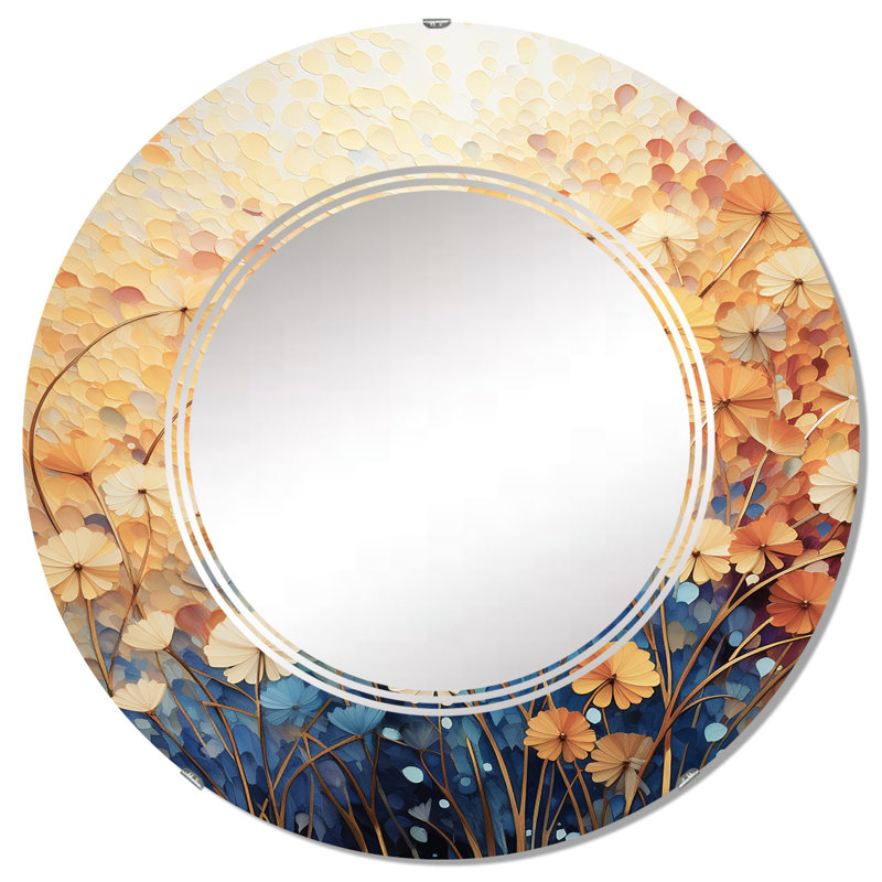 Denzerville - Miroir mural rond moderne, 32 po x 32 po