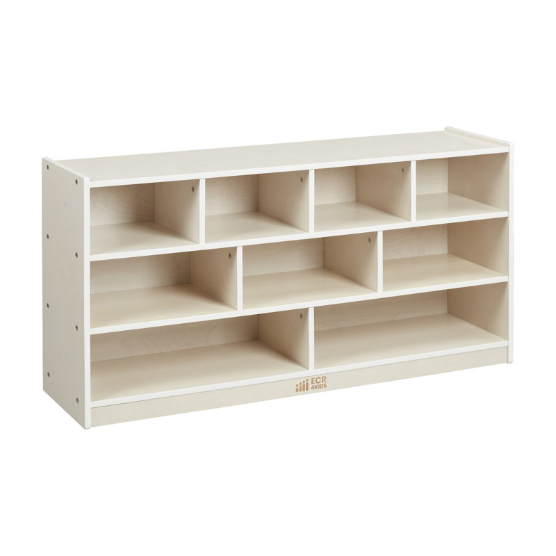 Large White Wash Birch Mobile Block Storage Cart
