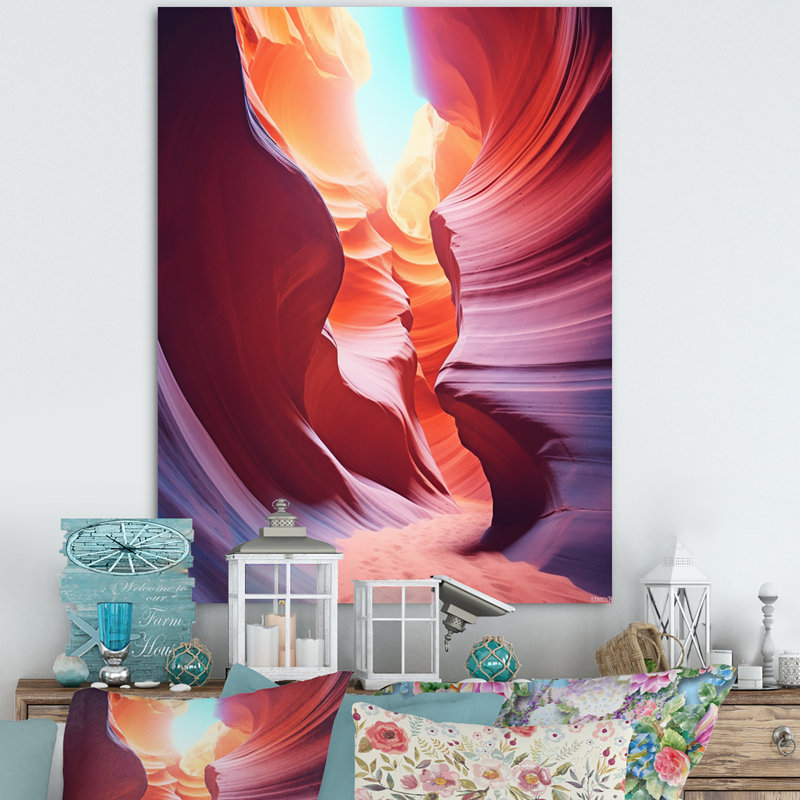 «Magical Lower Canyon V - Canyon», reproduction d'art encadrée dans le désert, H 44 po x l 34 po, Toile tendue